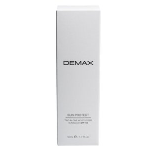 Демакс Захисний санблок СПФ 50 флакон з дозатором 50 мл  |  Demax Sun protect Two - in - one moisturiser sunblock SPF 50 bottle with dispenser 50 ml